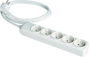 Presa multipla bianca con 5 prese, 1,5 m, 250 V 16 A, 3x1,5 mm² (Solera 8015) - Product Image 1