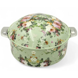 Plat de casserole de pot chaud isolé enduit d'émail de la meilleure qualité de vente chaude avec le motif floral artistique parfait pour diner et traiter - Product Image 6