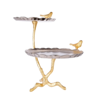 Support à gâteau en métal fait main personnalisé en gros, forme et taille uniques, décorations de table pour mariage indien, logo personnalisé durable KHAN