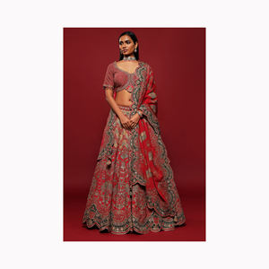 Hilo de bordar estilo Bollywood trabajo Lehnga Choli con Secuencia para boda ropa india y paquistaní a precio mayorista - Product Image 2