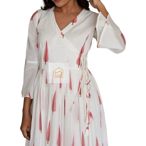 Mujeres Algodón Verano Boho Fiesta Urbano Cóctel Floral Largo Kurti Conjunto Con Pantalón Maxi Vestido - Product Image 5