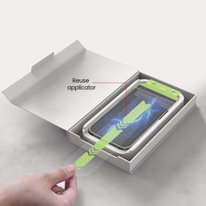 Dust-free Tempered Glass Installation Kit Paper <b>Box</b>, Privacy Simple Screen Protector for iPhone 15/16/17 Pro Max - Product Image 1