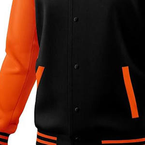 Chaqueta universitaria de manga larga con logotipo personalizado de cuero bordado de alta calidad de fabricante para hombre - Product Image 6