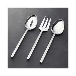 Rose <b>Gold</b> Plated Stainless Steel Salad Server Set with Eco-Friendly Design Dishwasher Safe Knife and Fork <b>Spoons</b> - Product Image 6