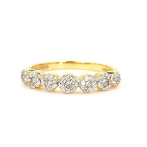 Anillo de Diamantes Redondos de 7 Piedras en Oro para Mujer, Compromiso y Boda - Product Image 1