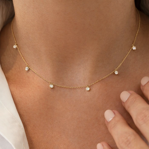Fashion Layered Diamond Droplet <b>Necklace</b> - Product Image 2