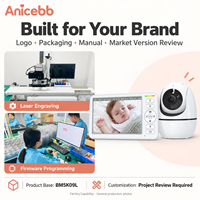 Anicebb Moniteur Bébé Sans WiFi 5 Pouces Caméra 720P Batterie 5000mAh Zoom 4X Panoramique et Inclinaison Vision Nocturne Audio Bidirectionnel pour l'Amérique du Nord