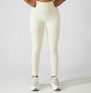 Para mallas de Yoga de cintura alta sólidas transpirables para mujer cintura elástica Nylon Spandex Material gimnasio Fitness pantalones de entrenamiento - Product Image 6