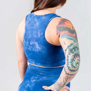 Wholesale OEM ODM Custom Nylon Spandex Fitness Tie Dye Yoga Wear Gym Workout Tie Dye Sports Bra For Women Manufacture - Product Image 3