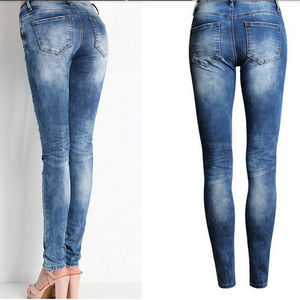 Latest Fashion Clothing Denim Leggings Trousers Pants Sexy Mid Rise Fitted Soft Distressed Ripped Skinny <b>Women</b> Breathable <b>Jeans</b> - Product Image 5