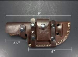 Étui en cuir personnalisé OEM fait main pour couteaux cousu à la main finition de haute qualité design portable noir - Product Image 4