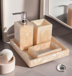 Ensemble de salle de bain en résine époxy organisation brosse à dents porte-savon top vente ensemble de salle de bain en résine meilleures ventes - Product Image 6