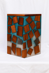 Boîte d'urne époxy en palissandre et rouge faite à la main souvenir commémoratif de crémation pour adultes pour humains - Product Image 5