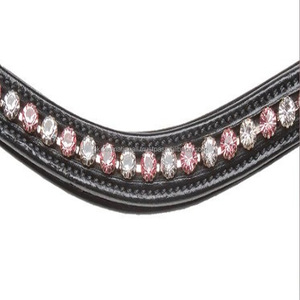 Banda de cejas ostentosa para caballos Precio de fabricación Bridas de caballo de cuero ecuestre de cuero de alta calidad con banda de cejas de cristales - Product Image 2