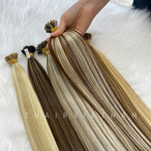 Extensiones de cabello humano vietnamita con punta I Bonded de queratina No química sin procesar 8-40 pulgadas de longitud máquina colorida trama Doble - Product Image 3
