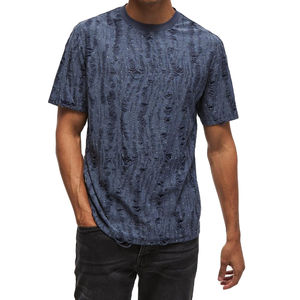 T-shirt Homme Oversize Décontracté Style Hip Hop en Jersey Polyester/Coton Épais Teint Uni Vintage Anti-UV Séchage Rapide - Product Image 3