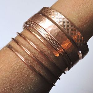 Thin Fine Jewelry <b>Copper</b> Magnet Therapy Bangles Fashionable <b>Bracelets</b> with Simple Design Available for Sale - Product Image 5