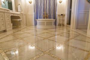 Diseño de Piso de Mármol con Corte por Chorro de Agua, Estilo Clásico, Decoración de Hogar de Lujo con Característica Impermeable, Ecológico, Hecho a Mano, Color y Tamaño Personalizables - Product Image 3
