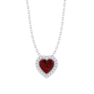 Chaîne plaquée or de 18 pouces avec pendentif en rubis taille cœur de 20 carats, plaqué rhodium et or jaune, bijoux en argent sterling - Product Image 6