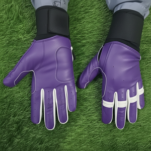 Wholesale Custom Baseball <b>Batting</b> <b>Gloves</b> Professional Cowhide Leather Breathable Unisex Softball Ambidextrous Hook Loop Closure - Product Image 2