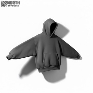 Jersey recortado para hombre, sudadera con capucha de 400gsm, personalizado, 100% de algodón orgánico, grueso, pesado, ropa de calle de gran tamaño, Sudadera con capucha de gran tamaño - Product Image 6