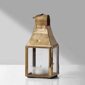 Mini farol de vela de Metal/vidrio dorado de lujo moderno para colgar y mesa, linternas decorativas para el hogar y la Navidad - Product Image 3