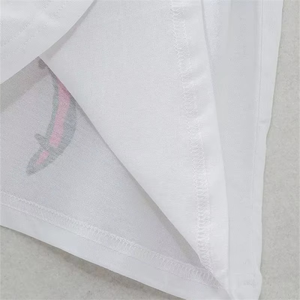 Nouveau t-shirt décontracté pour femmes de haute qualité Slim manches courtes tendance de la mode hauts solides avec tissu en jersey imprimé à col rond - Product Image 4