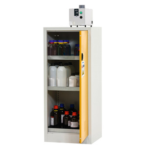 Armadio chimico Tough, tipo CS 60-140, corpo grigio/porta a battente gialla, con 3 vasche di raccolta - Product Image 4