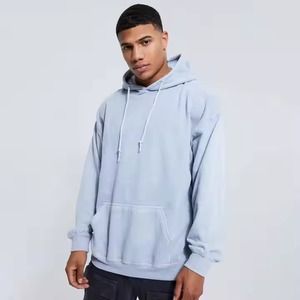 Sweat à capuche oversize en coton de haute qualité, streetwear, épaules tombantes, uni, personnalisable, vente en gros de sweats à capuche pour hommes - Product Image 1
