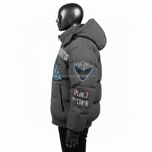 Veste doudoune d'hiver pour hommes Tissu polyester résistant Logo brodé personnalisé Style Streetwear Manteau chaud Veste doudoune pour homme - Product Image 5