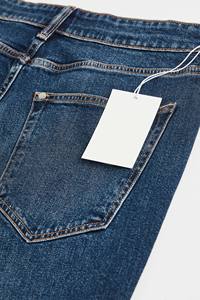 Pantalones de Pierna Ancha de Algodón Crudo Selvedge con Lavado Claro, Transpirables, de Calidad Superior, con Logotipo Bordado y Estampado Serigrafiado Ligero - Product Image 5