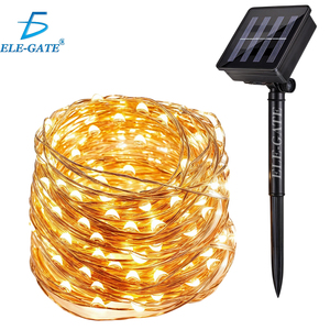 Luci a Stringa LED a Forma di Riso con Pannello Solare Impermeabile IP67, Corpo Lampada in PVC e Rame per Applicazioni Paesaggistiche - Product Image 1