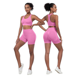 Ensemble de sport à bas prix pour femmes Ensembles de fitness imprimés personnalisés du Pakistan Vêtements de fitness et de yoga Soutien-gorge et short de sport pour adultes à vendre - Product Image 3