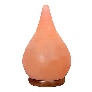 Lampe de sel de l'Himalaya en forme de larme, faite à la main, en cristal de roche rose naturel, avec base en bois, pour la décoration de la maison - Product Image 6