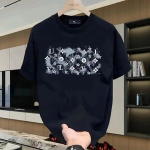 Nouveau T-shirt décontracté écologique d'été pour homme, marque de luxe, manches courtes, col roulé, imprimé à pois sur le devant, polyester/coton - Product Image 2