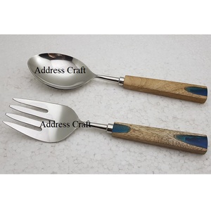 Super Quality Stainless Steel 304 Steel <b>Salad</b> <b>Tools</b> Custom Vintage Style <b>Salad</b> Spoon Fork Set Kitchen <b>Tool</b> Hot Selling Spoon Set - Product Image 6