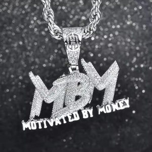 Collier pendentif glacé personnalisé en or véritable et argent 18 carats de luxe Bijoux de style Hip Hop pour hommes - Product Image 5