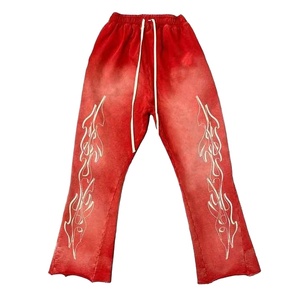 2025 Unisex francés Terry Flare pantalones de chándal de alta calidad ligero transpirable Vintage Sun Fade estampado personalizado Streetwear verano - Product Image 1