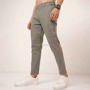 Nardon Aparrel 2025 Ropa de alta calidad Lona teñida Cordón Color sólido Casual Slim Fit Pantalones de chándal - Product Image 1
