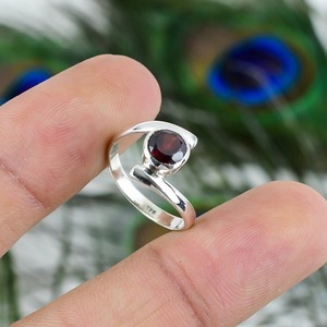 <b>Girls</b> Simple <b>Ring</b> Handmade Garnet Gemstone 925 Sterling Silver <b>Ring</b> Fashion Garnet <b>Ring</b> With 925 Stamped Silver Fine Jewelry - Product Image 2