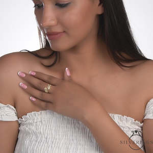 Anillo de Plata de Ley 925 con Incrustaciones de Micro Pavé, Anillo de Moda 'In Your Arms' Resistente al Deslustre con Baño de Oro y Rodio para Regalo - Product Image 3
