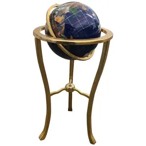 惊人的地球仪地图和地球仪金色金属大支架地理教室装饰电脑桌面家居装饰