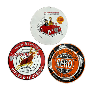 Enseigne artisanale en métal de style rétro vintage conçue sur mesure et peinte à la main en porcelaine émaillée pour l'artisanat décoratif extérieur en métal-étain - Product Image 2