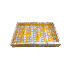 Bandeja para Postres con Incrustaciones de Madera de Diseño Más Reciente, con Asas de Metal, Bandeja Rectangular de Primera Calidad para Servir Alimentos al por Mayor - Product Image 4