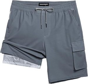 <b>Mens</b> Swim <b>Trunks</b> with Compression Liner 9 inch Quick Dry <b>Men</b> Bathing Suit Stretch Board Shorts - Product Image 6