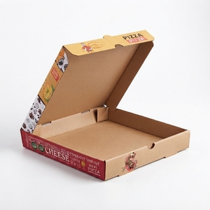 Boîtes à pizza en carton ondulé imprimées multi-designs, logo personnalisé, résistantes à la chaleur, emballages pour plats à emporter, vente en gros - Product Image 1
