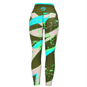 Vente en gros de pantalons de yoga et d'entraînement à taille haute personnalisés leggings de yoga à taille élastique et respirants pour évacuer la transpiration leggings de yoga à taille élastique - Product Image 4