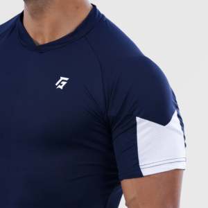 เสื้อยืด Speed Fit สีกรมท่า ผ้าฝ้ายออร์แกนิค 100% น้ำหนัก 200 กรัม ผ้าถักลายเรียบ พิมพ์ลายเสื้อยืดสำหรับออกกำลังกาย พิมพ์ลายด้วยเทคนิคซิลค์สกรีน - Product Image 5