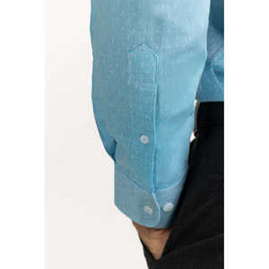 เสื้อเชิ้ตผู้ชาย Ocean ผ้าฝ้าย 100% สำหรับใส่ทำงานและลำลอง ผ้าป๊อปลินกันยับ ทอสำหรับฤดูใบไม้ร่วง รุ่น MN-FS-YD24-050 - Product Image 6