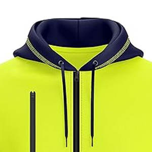 Hi-viz เสื้อฮู้ดเทปสะท้อนแสงสำหรับผู้ชายผ้าโพลีเอสเตอร์แบบซิปด้านหน้า - Product Image 2